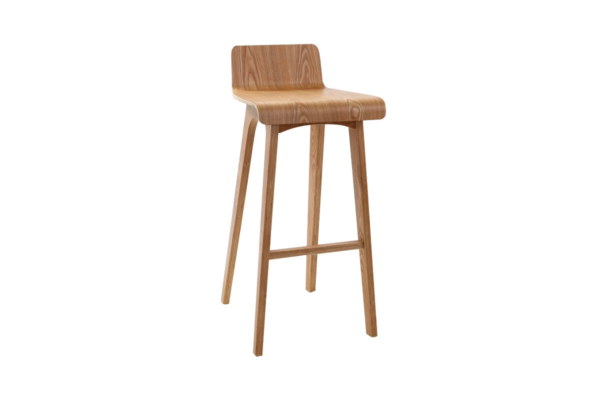 Sgabelli da bar scandinavi in legno chiaro H75 cm (set di 2) BALTIK