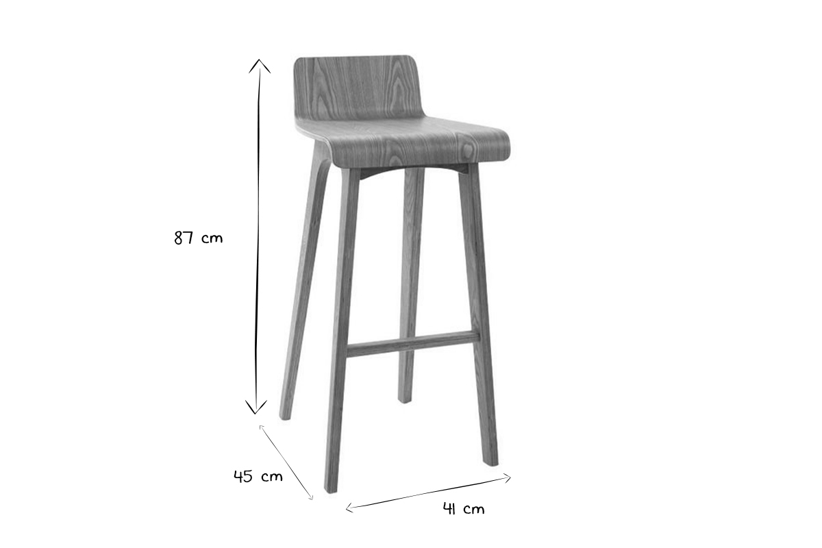 Sgabelli da bar scandinavi in legno chiaro H75 cm (set di 2) BALTIK