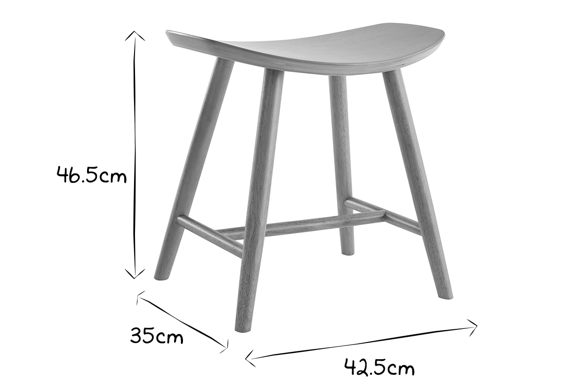 Sgabello basso legno chiaro H46,5 DEMORY