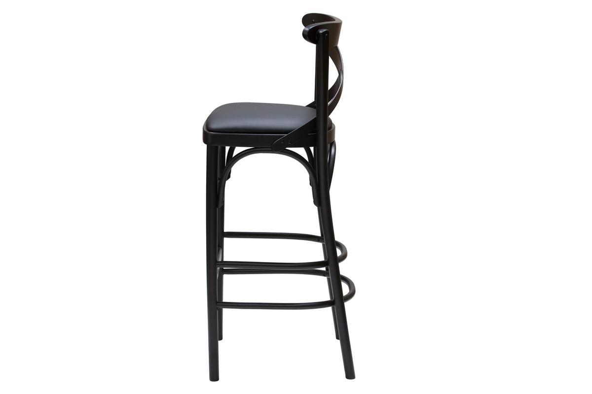 Sgabello da bar bistrot massello di faggio nero H75 MARCEL