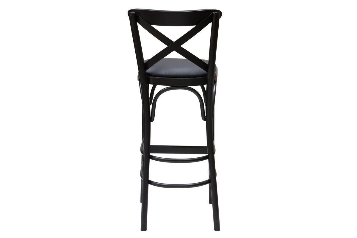 Sgabello da bar bistrot massello di faggio nero H75 MARCEL