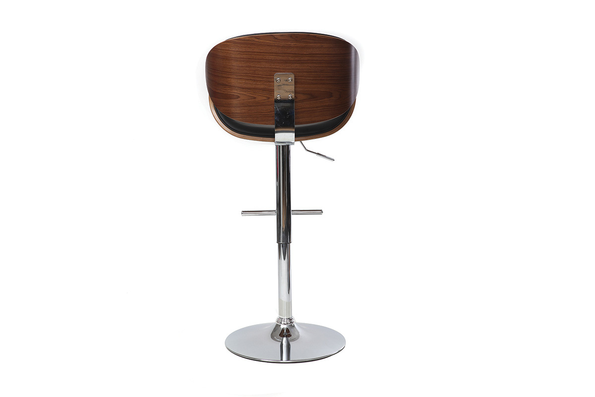 Sgabello da bar design nero e legno WALNUT