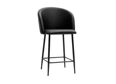 Sgabello da bar design velluto nero 68 cm DALLY - Miliboo