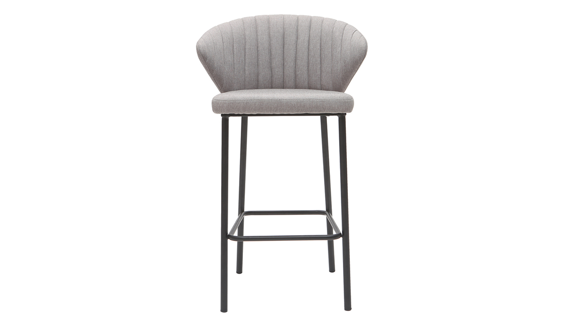 Sgabello da bar design tessuto grigio 65 cm DALLY