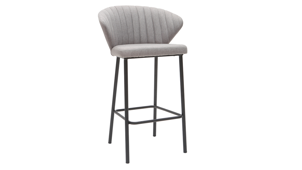 Sgabello da bar design tessuto grigio 65 cm DALLY