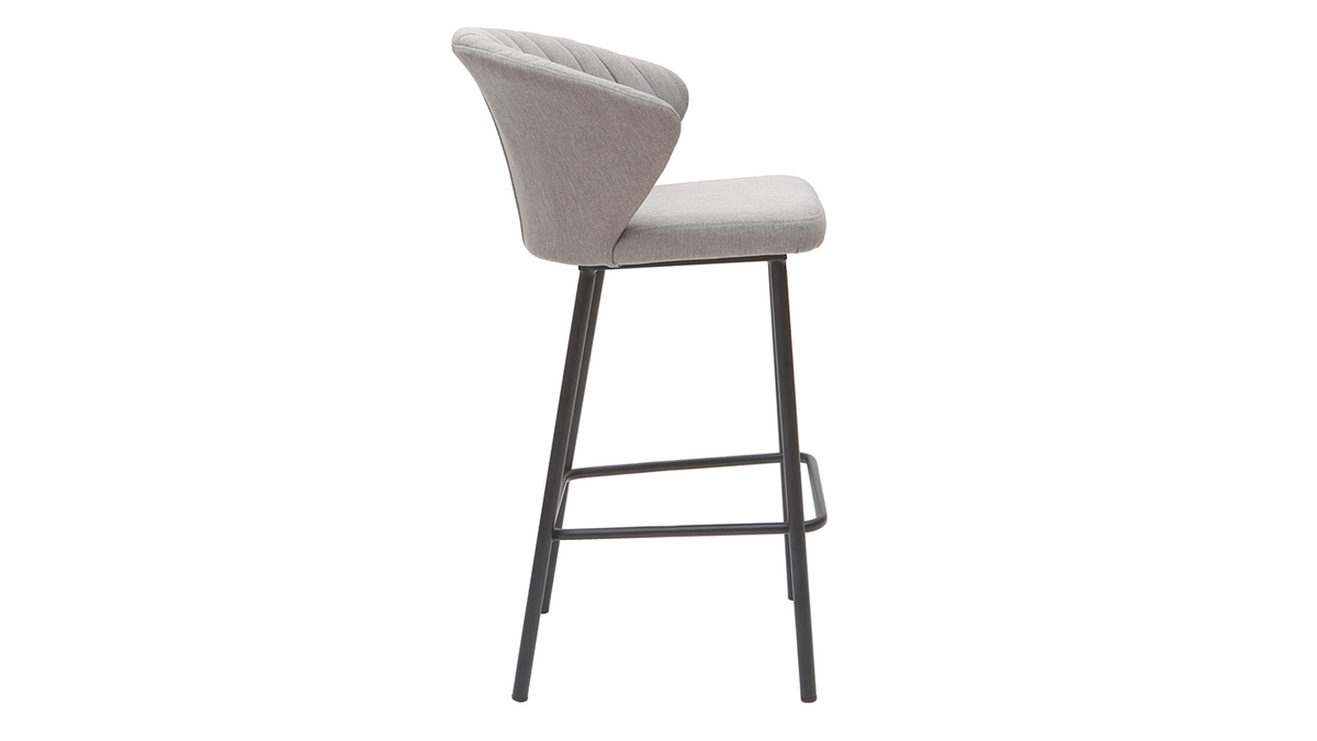 Sgabello da bar design tessuto grigio 65 cm DALLY