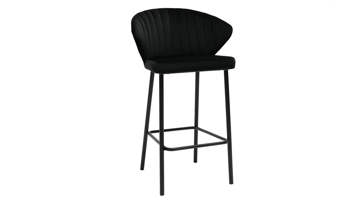 Sgabello da bar design velluto nero 68 cm DALLY