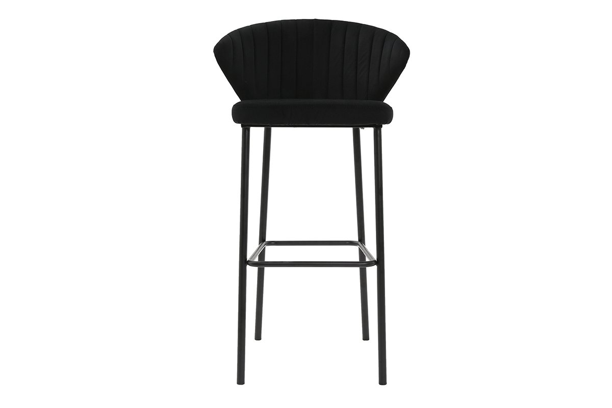 Sgabello da bar design velluto nero 78 cm DALLY