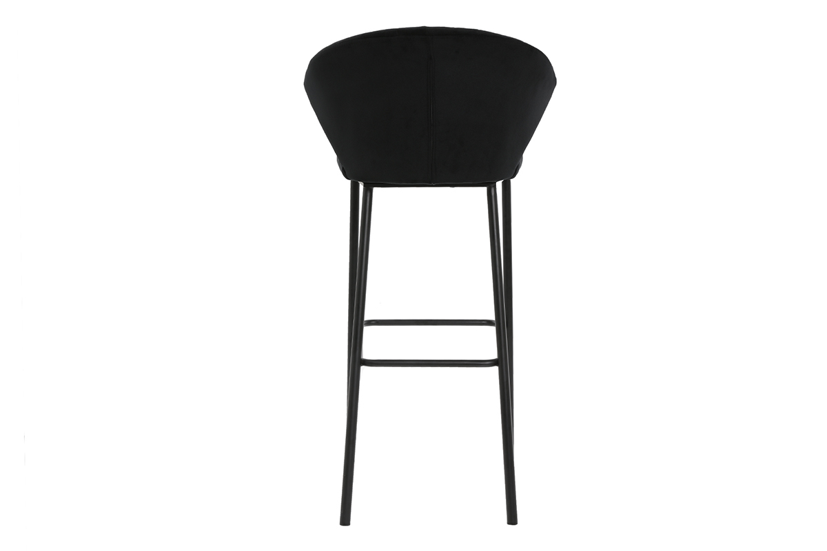 Sgabello da bar design velluto nero 78 cm DALLY