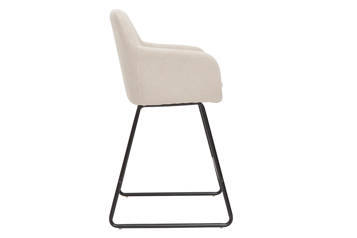 Sgabello da bar in tessuto effetto velluto beige H65 cm (set di 2) AMIKA