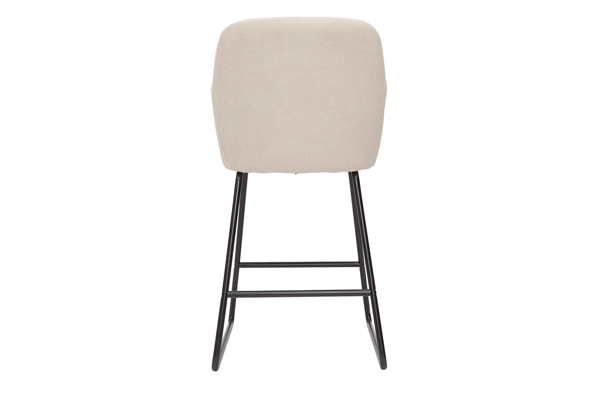 Sgabello da bar in tessuto effetto velluto beige H65 cm (set di 2) AMIKA