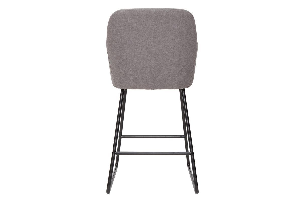 Sgabello da bar in tessuto effetto velluto grigio H75 cm (set di 2) AMIKA