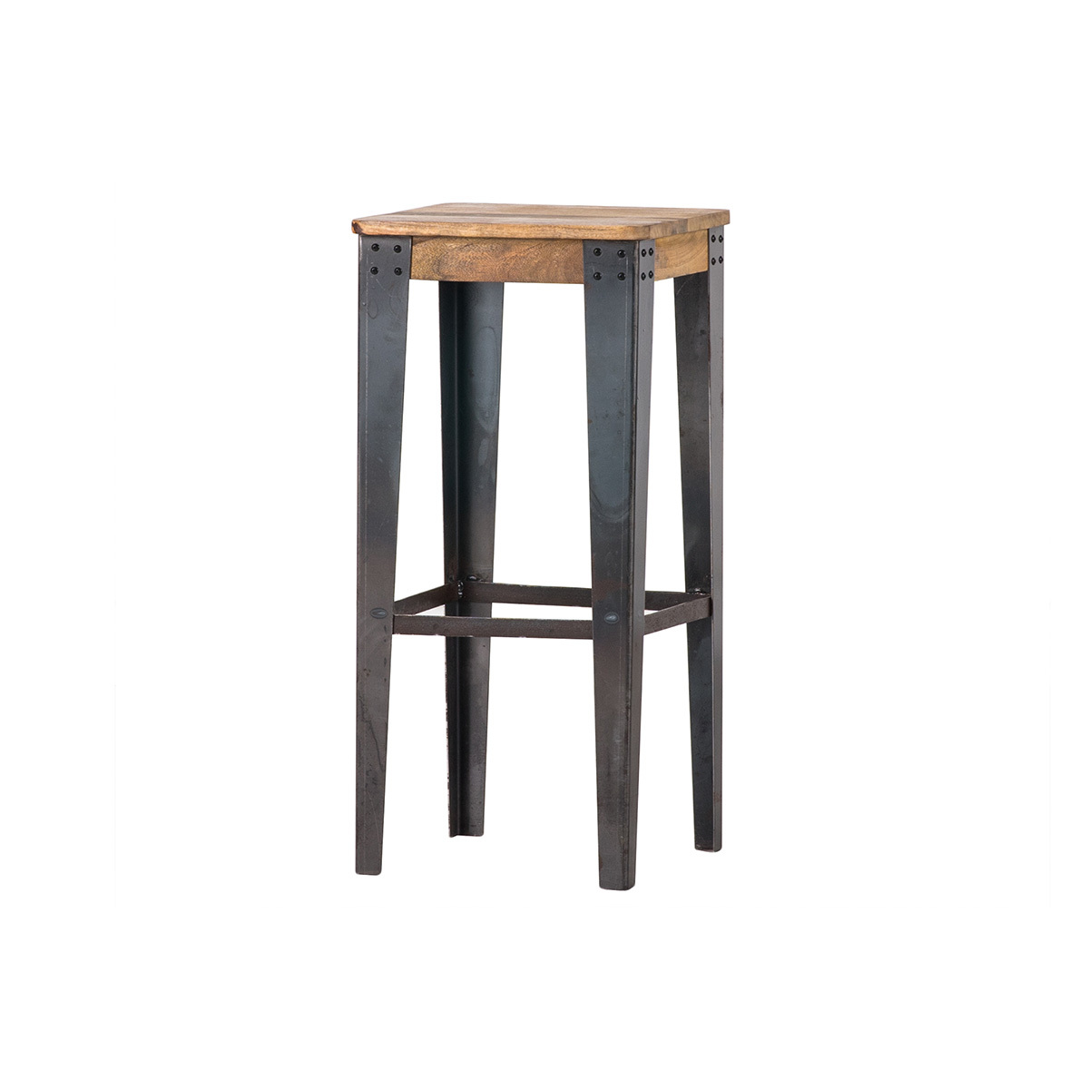 Sgabello da bar industriale in acciaio e legno 75 cm MADISON