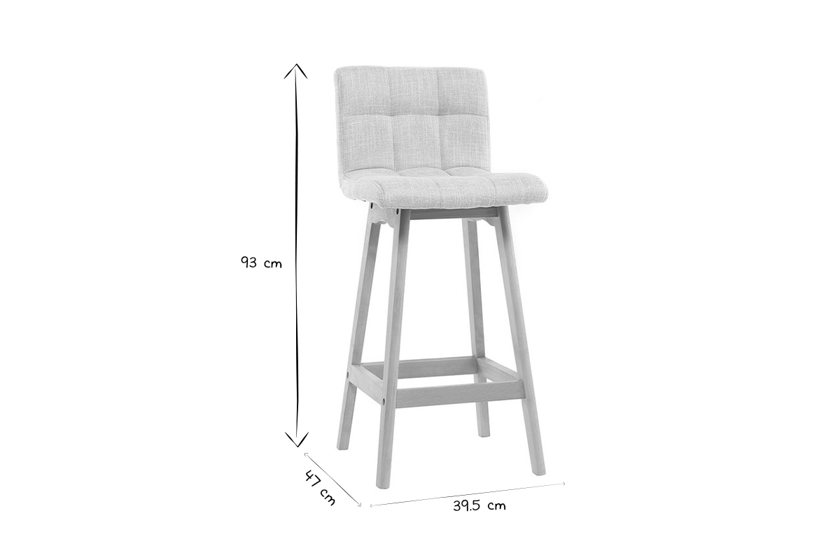 Sgabello da bar legno e foglia di t 65cm set di 2 KLARIS