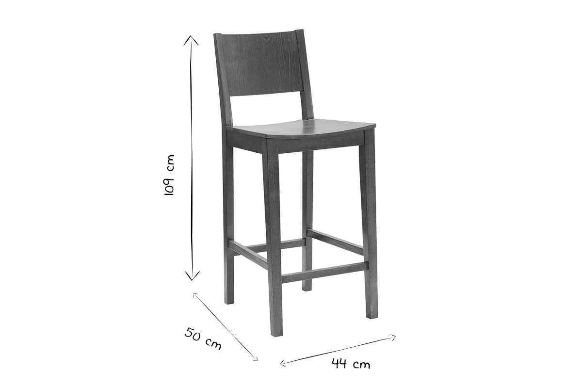 Sgabello da bar legno scuro noce H65 cm MELVIL