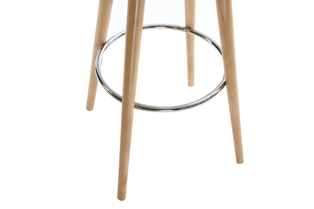 Sgabello da bar stile scandinavo bianco gambe legno chiaro 79cm NORDECO