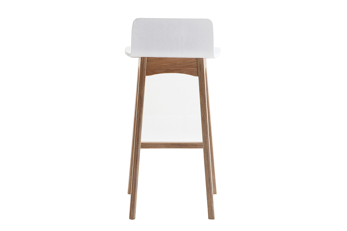 Sgabello / Sedia da bar scandinavo 65cm bianco gambe in legno BALTIK