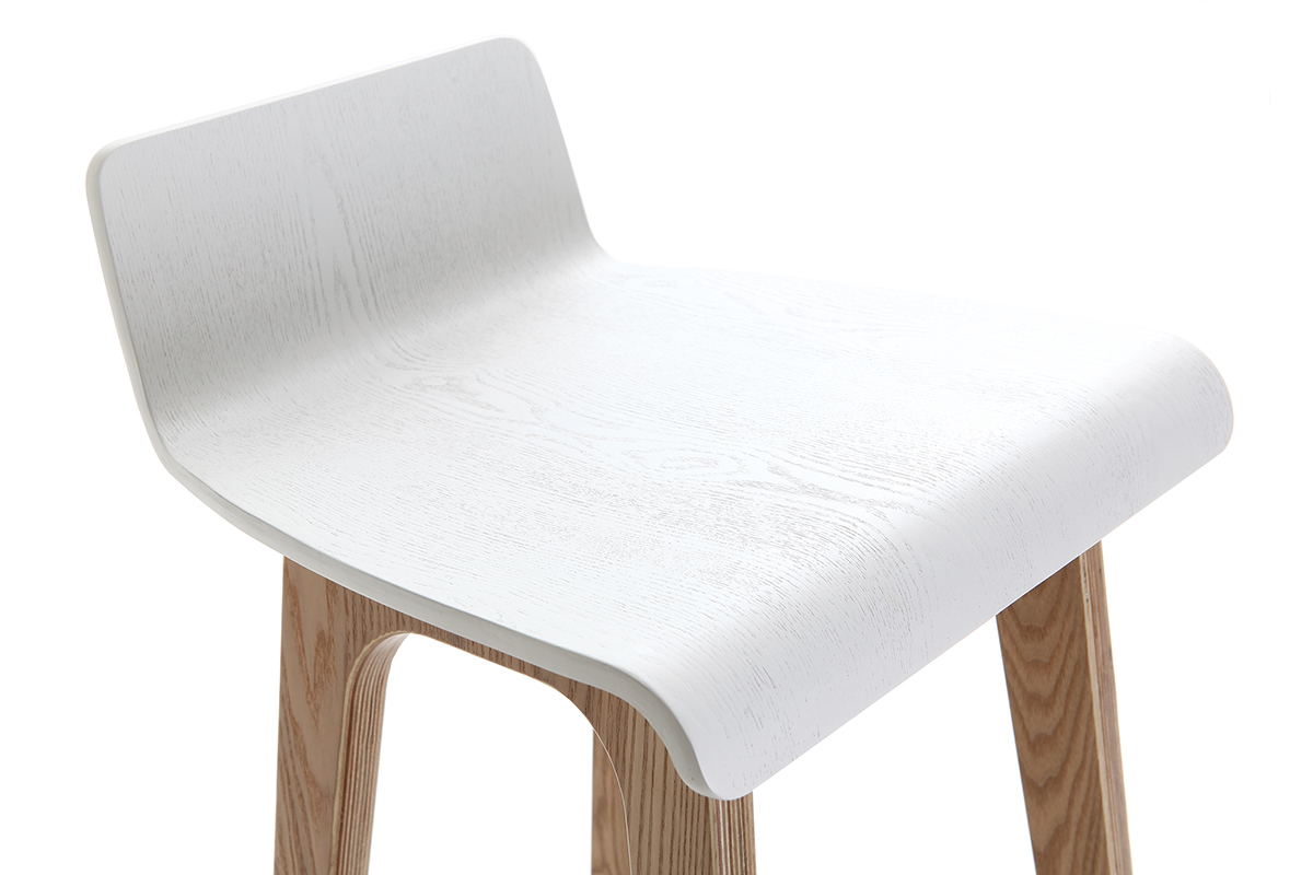 Sgabello / Sedia da bar scandinavo 65cm bianco gambe in legno BALTIK