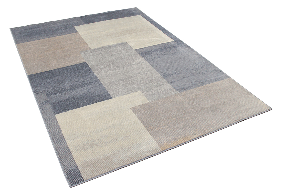 Tappeto a motivo grafico grigio, beige e talpa 160 x 230 cm KAPUA