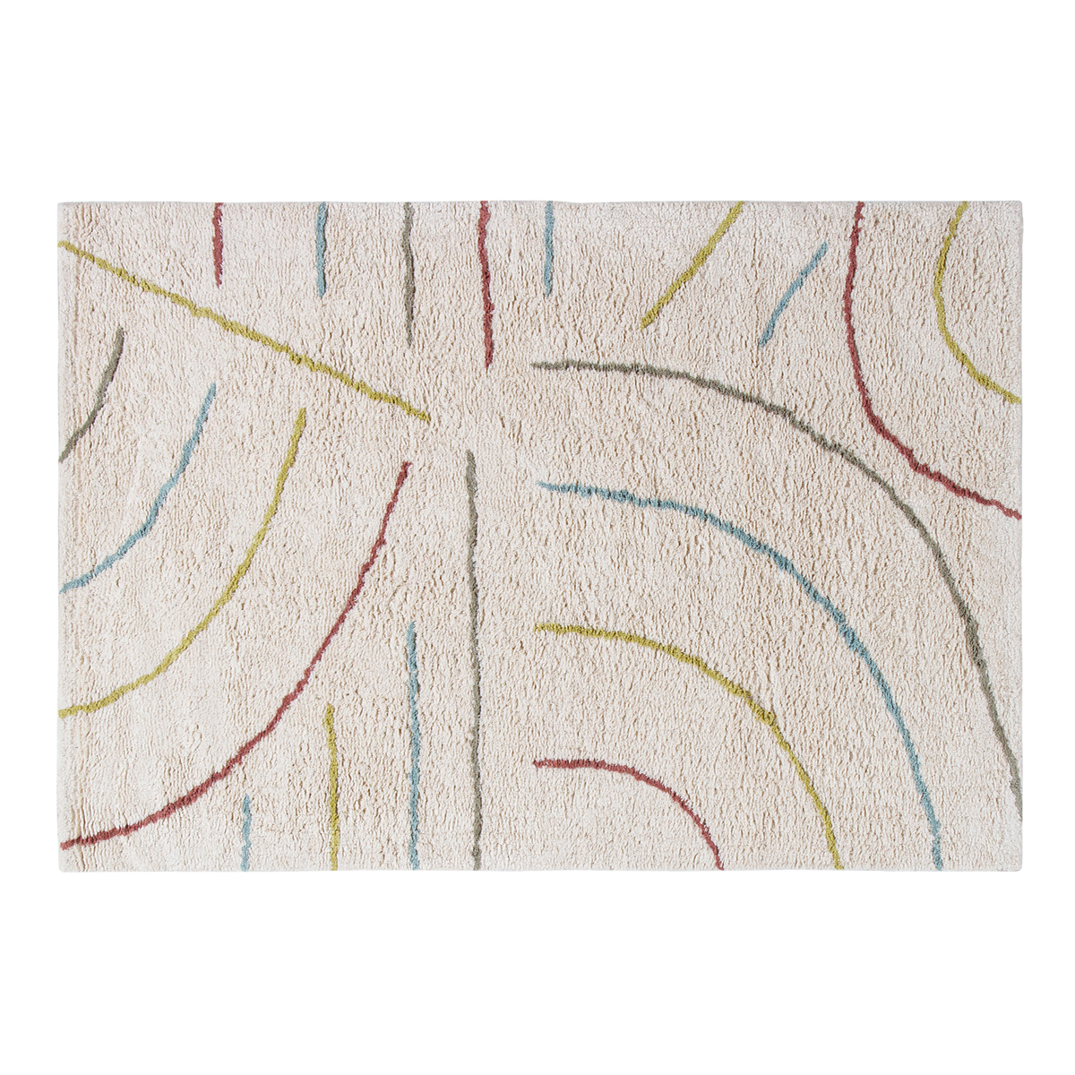 Tappeto bambino beige curve multicolori L100 x L150 cm PEPA