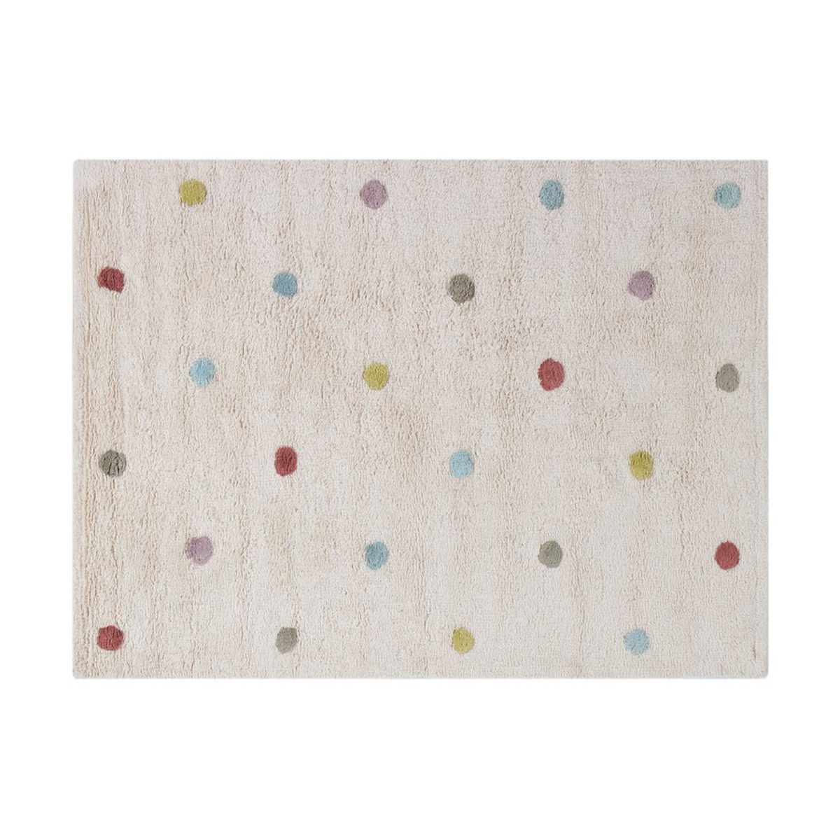 Tappeto bambino in cotone beige motivo poid multicolore 100 x 150 cm DADA