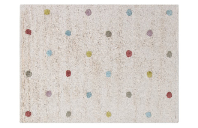 Tappeto bambino in cotone beige motivo poid multicolore 100 x 150 cm DADA -  Miliboo