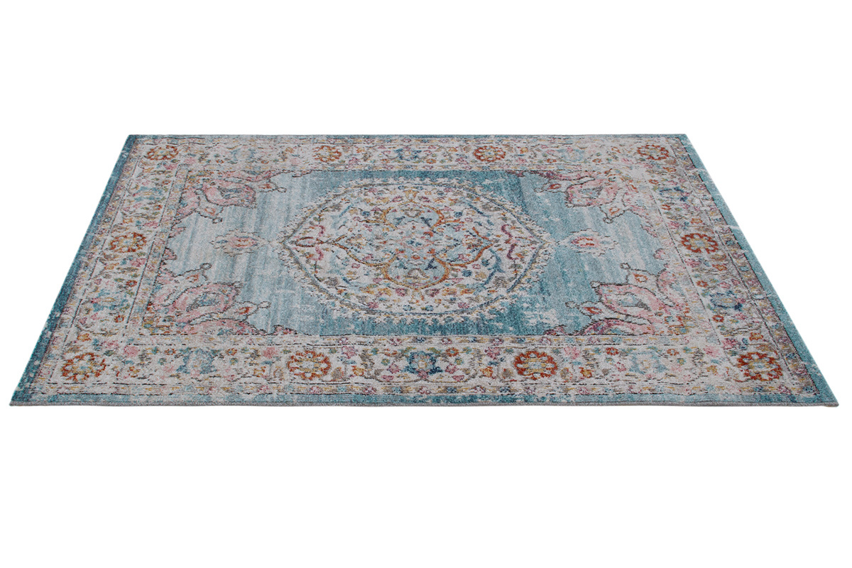 Tappeto blu a motivo multicolore 160 x 230 cm TAET