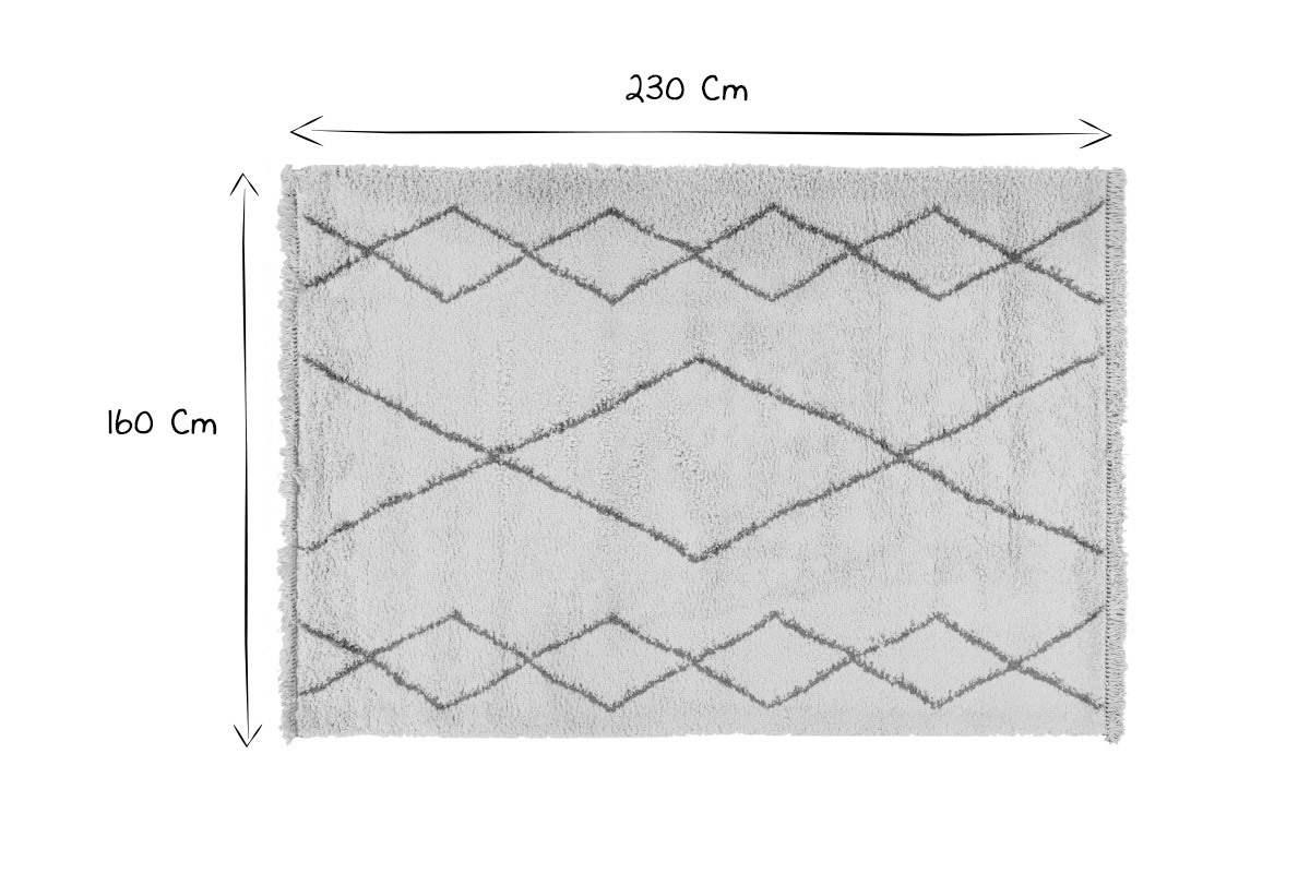 Tappeto in stile berbero grigio 160 x 230 cm TRIBU