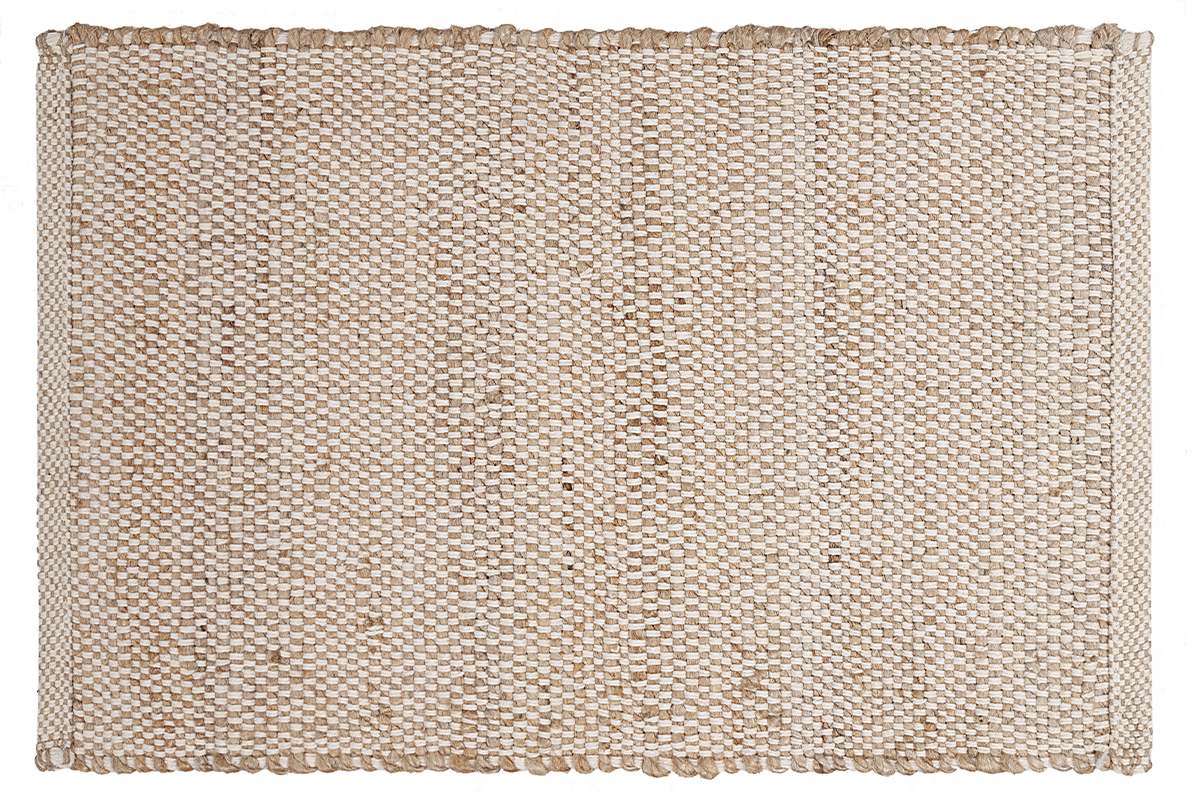 Tappeto rettangolare beige in juta e cotone intrecciati L140 x L200 EFFIA