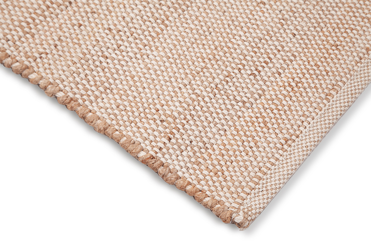 Tappeto rettangolare beige in juta e cotone intrecciati L140 x L200 EFFIA