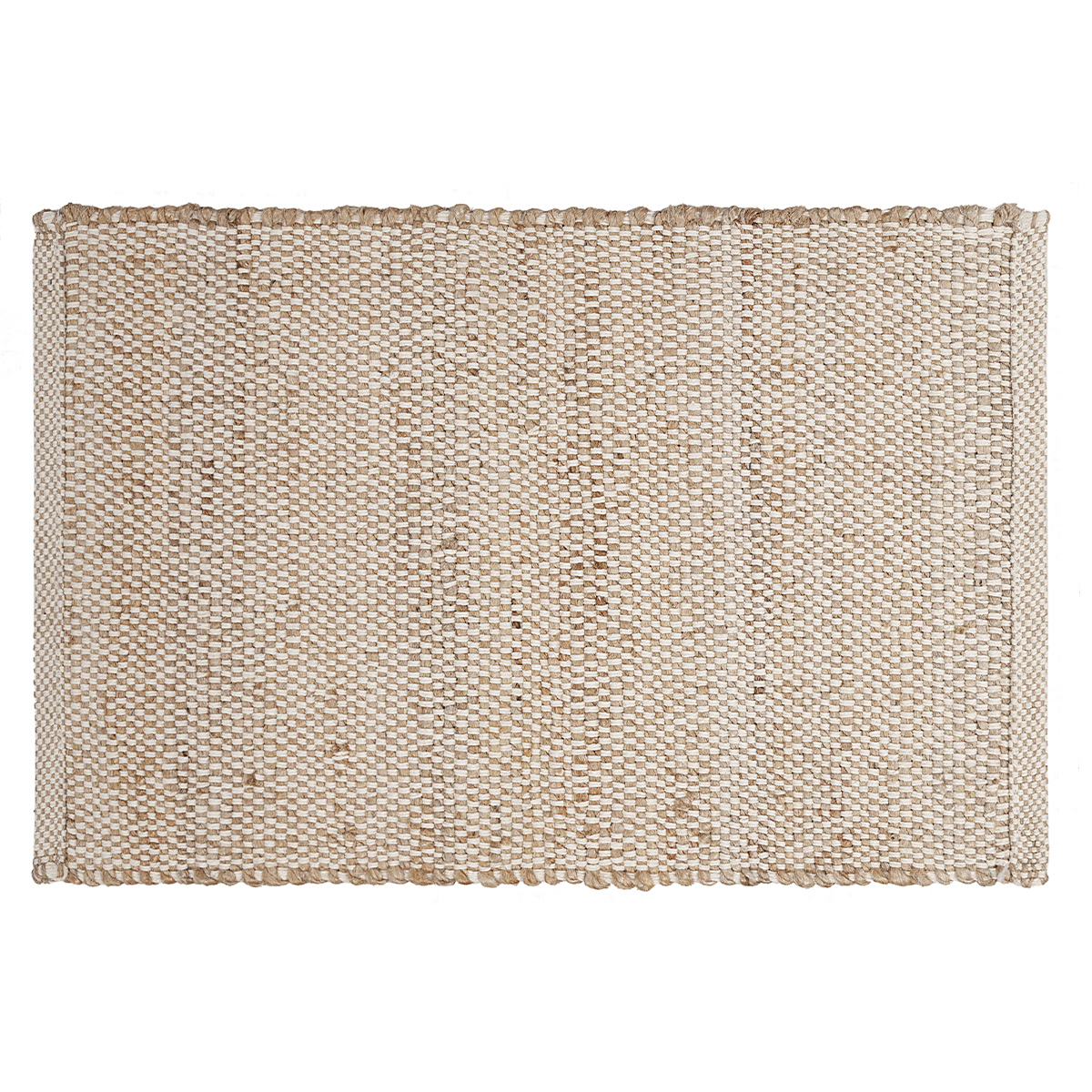 Tappeto rettangolare beige in juta e cotone intrecciati L140 x L200 EFFIA