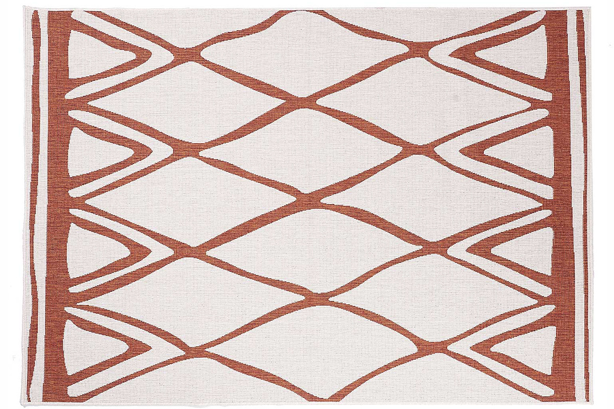 Tappeto reversibile interno esterno terracotta e bianco 160 x 230 cm ROCCA