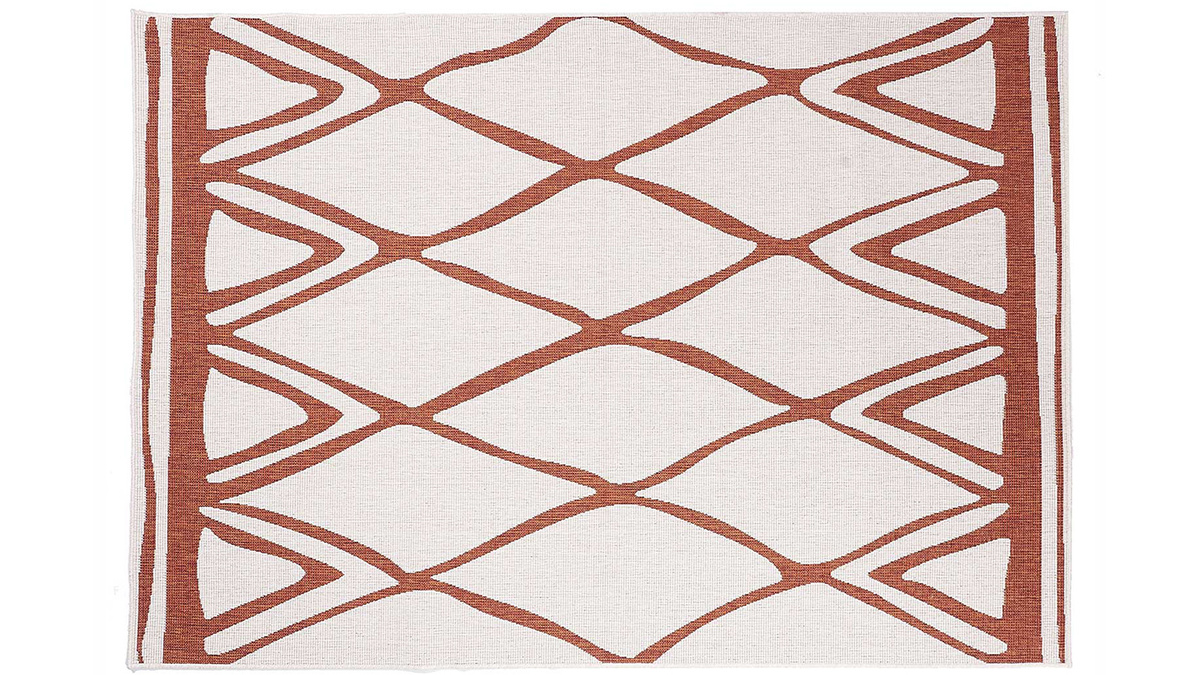 Tappeto reversibile interno esterno terracotta e bianco 160 x 230 cm ROCCA