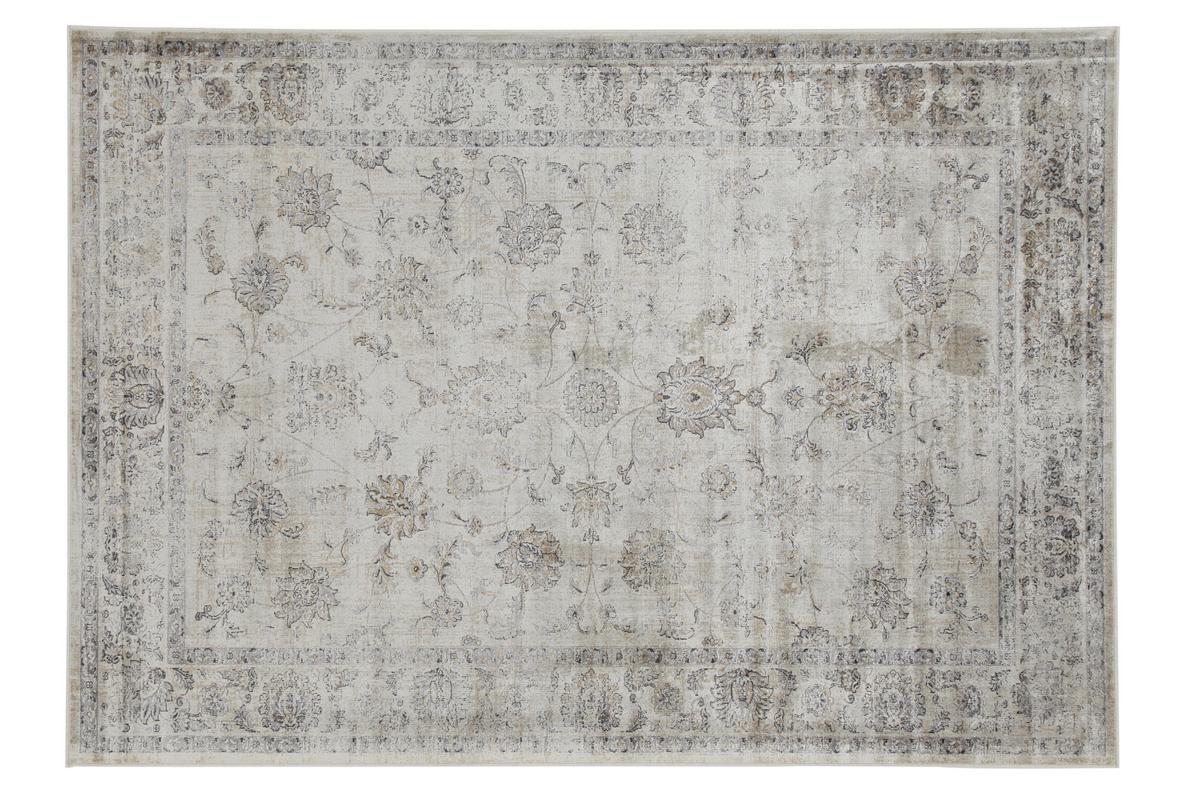 Tappeto vintage in viscosa con motivi grigio 160 x 230 cm RYAD