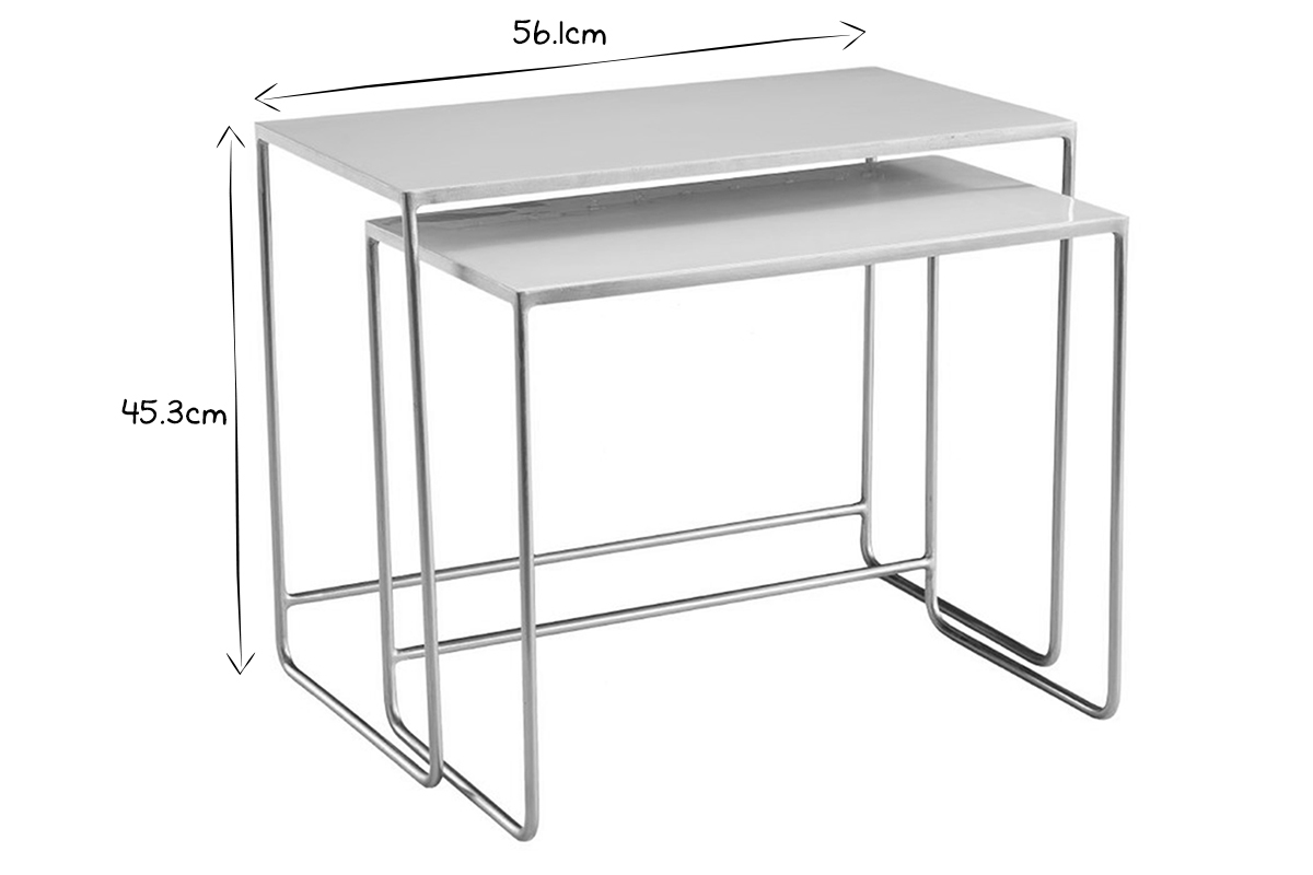 Tavolini da salotto estraibili bianco e oro (set di 2) WESS