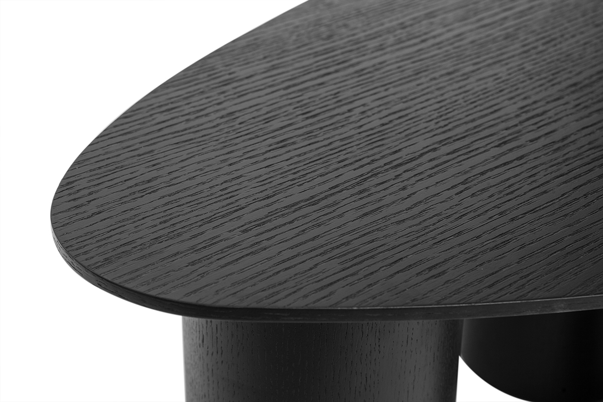 Tavolini da salotto estraibili design in legno nero (set di 2) FOLEEN