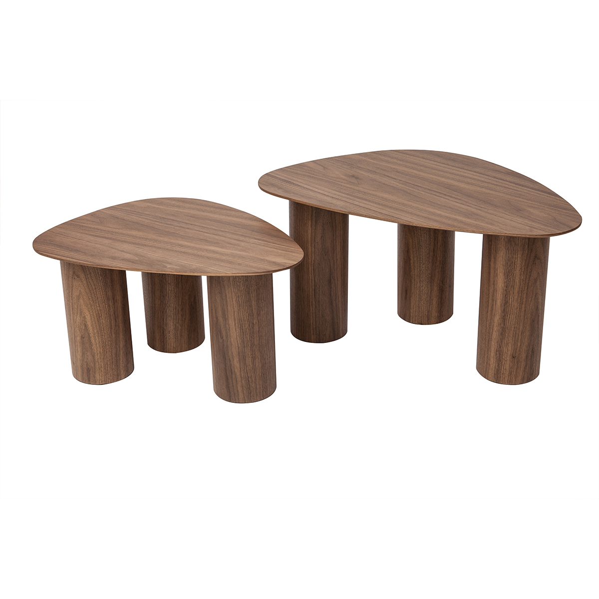 Tavolini da salotto estraibili design in legno scuro (set di 2) FOLEEN