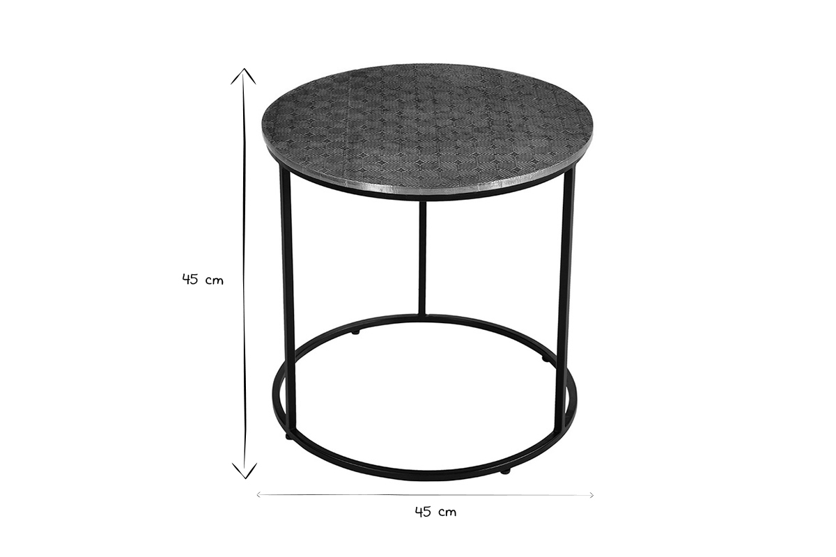 Tavolino basso rotondo in ottone battuto L45 cm FLOOR