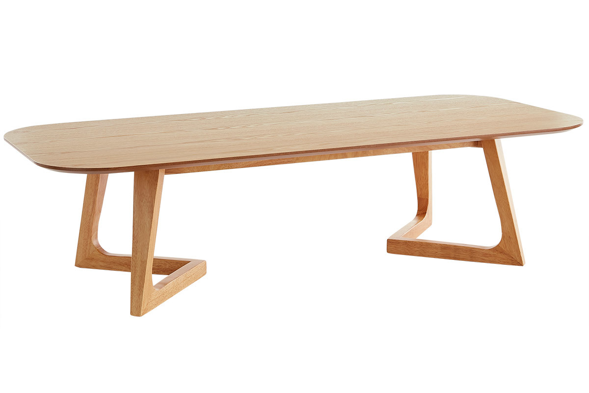 Tavolino da salotto rettangolare scandinavo legno chiaro L150 cm JUKE