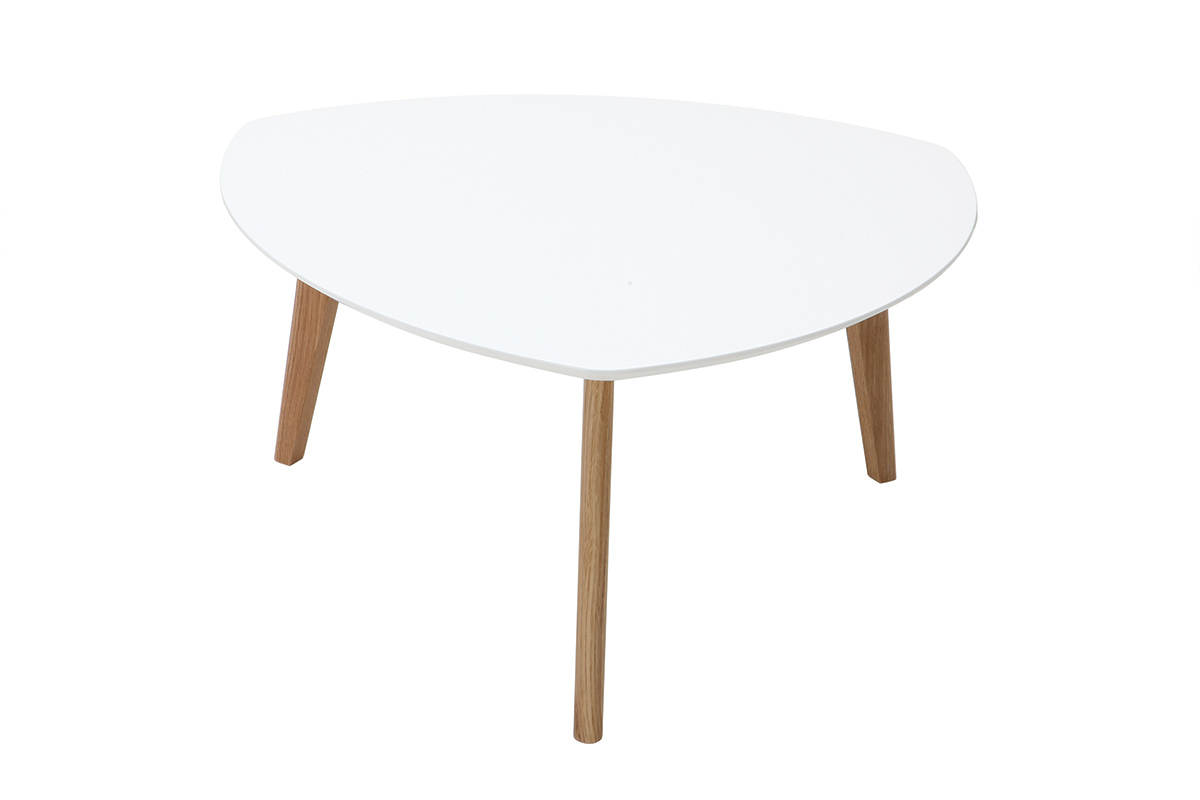 Tavolino design bianco L80 cm EKKA