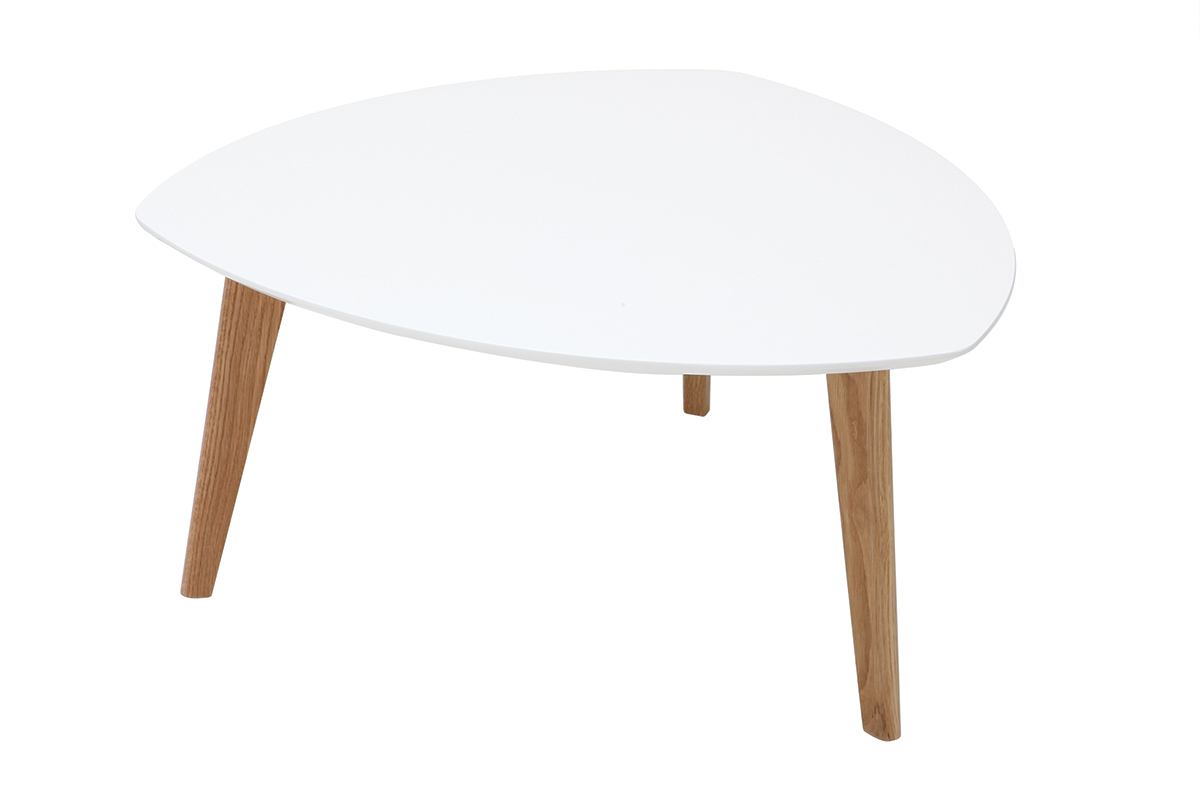 Tavolino design bianco L80 cm EKKA