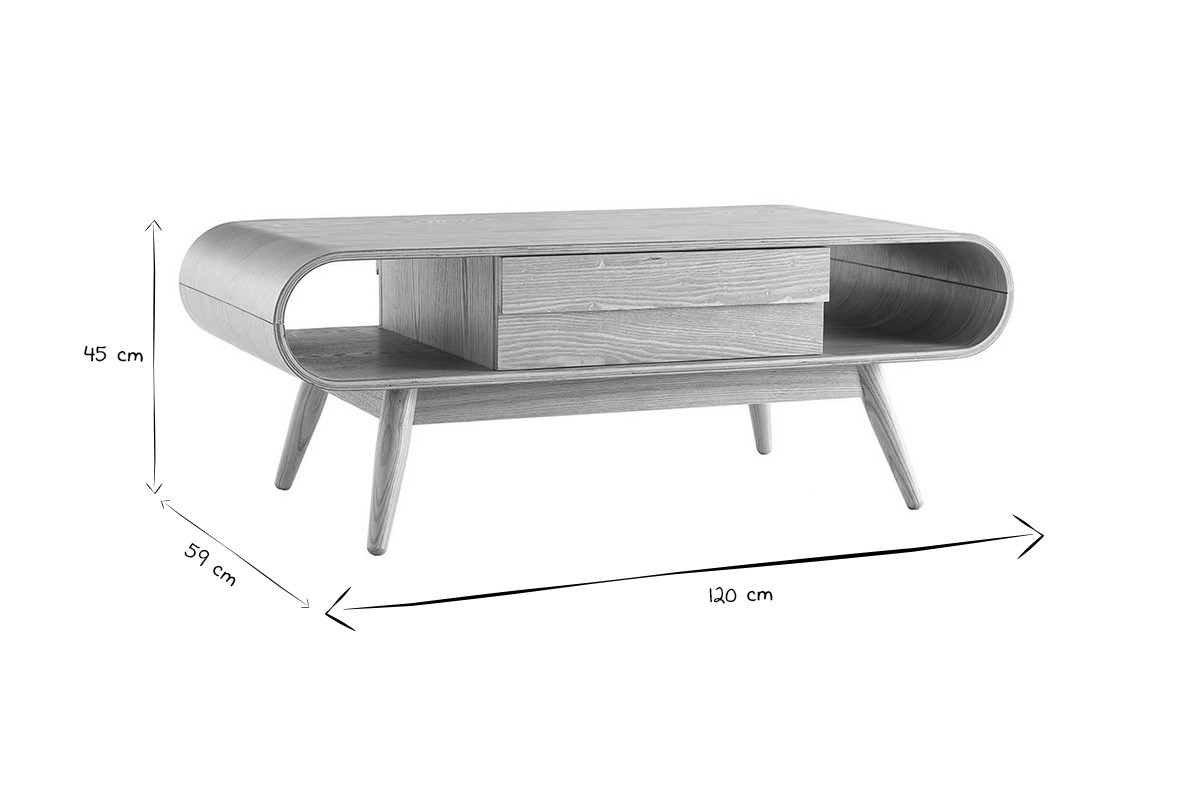 Tavolino scandinavo legno naturale BALTIK