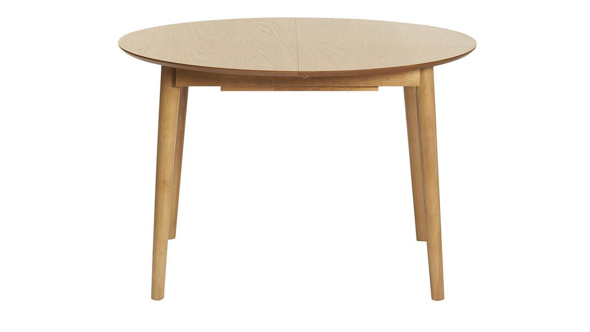 Tavolo allungabile con allunghe integrate rotondo in legno chiaro rovere L115-154 cm EGO