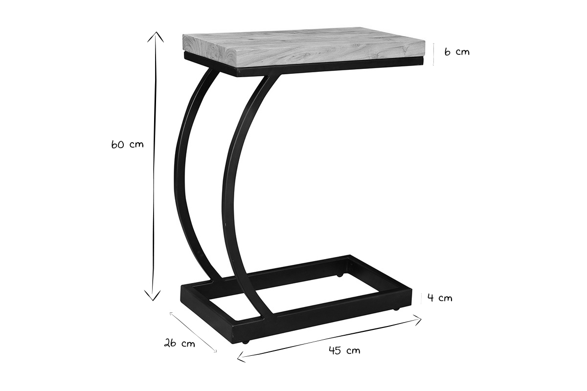 Tavolo complementare in acacia in metallo nero BREAK