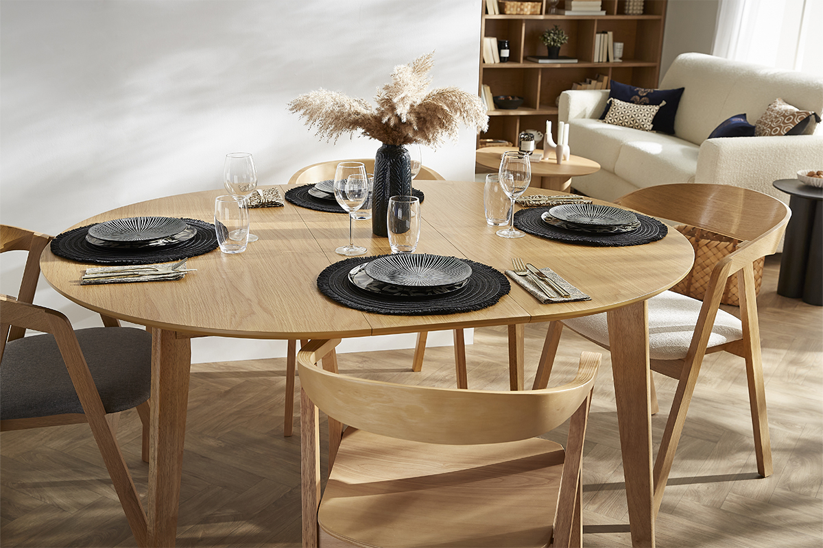 Tavolo da pranzo allungabile design noce L150-200 MARIK