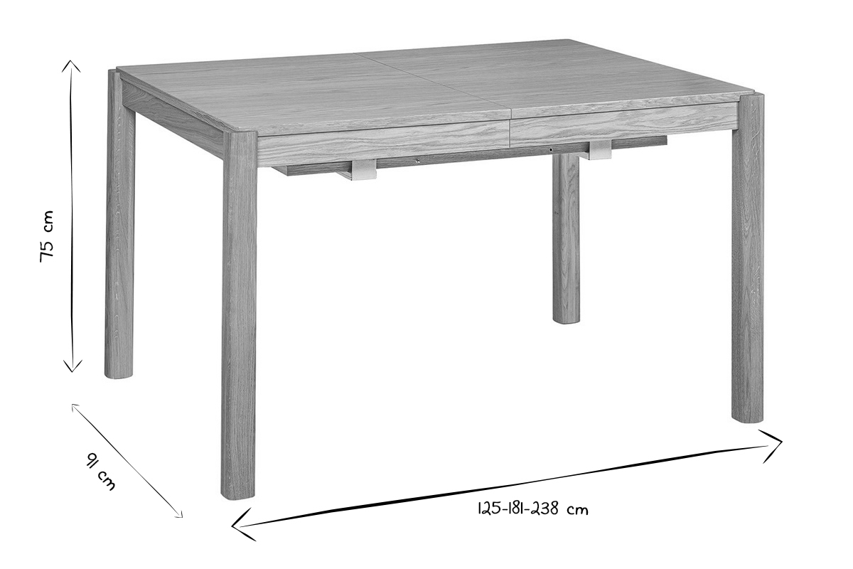 Tavolo da pranzo allungabile finitura rovere L125-238 cm AGALI