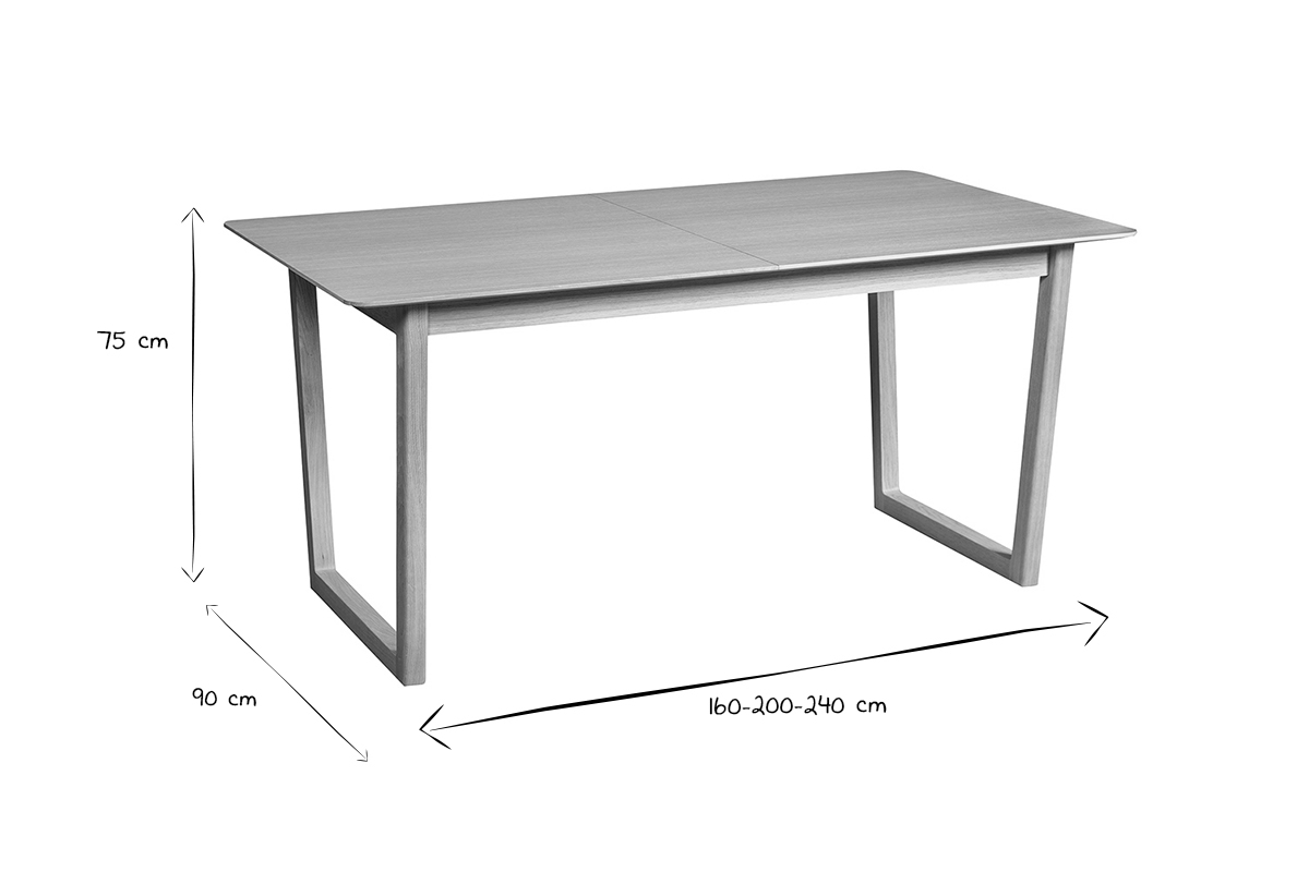 Tavolo da pranzo allungabile impiallacciatura rovere L160-240 cm LAHO