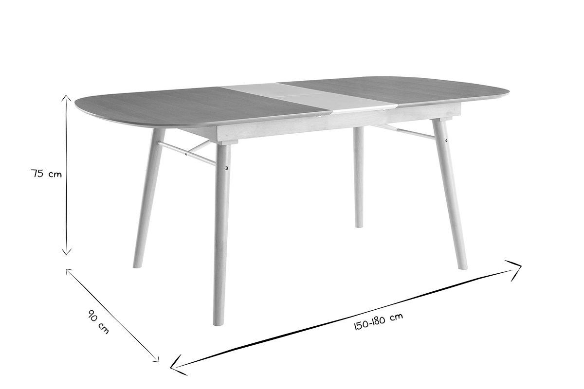 Tavolo da pranzo allungabile in legno chiaro L150-180 cm SHELDON