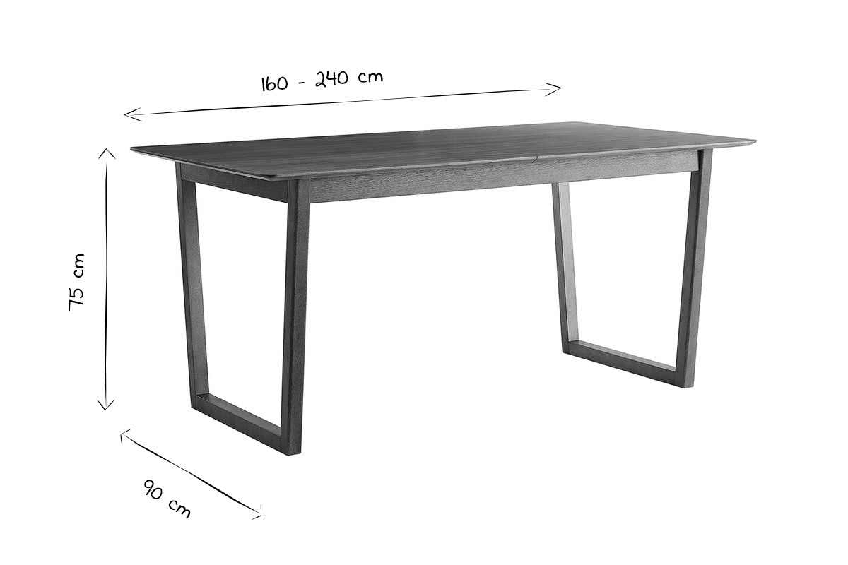 Tavolo da pranzo allungabile rettangolare noce L160-240 cm LAHO