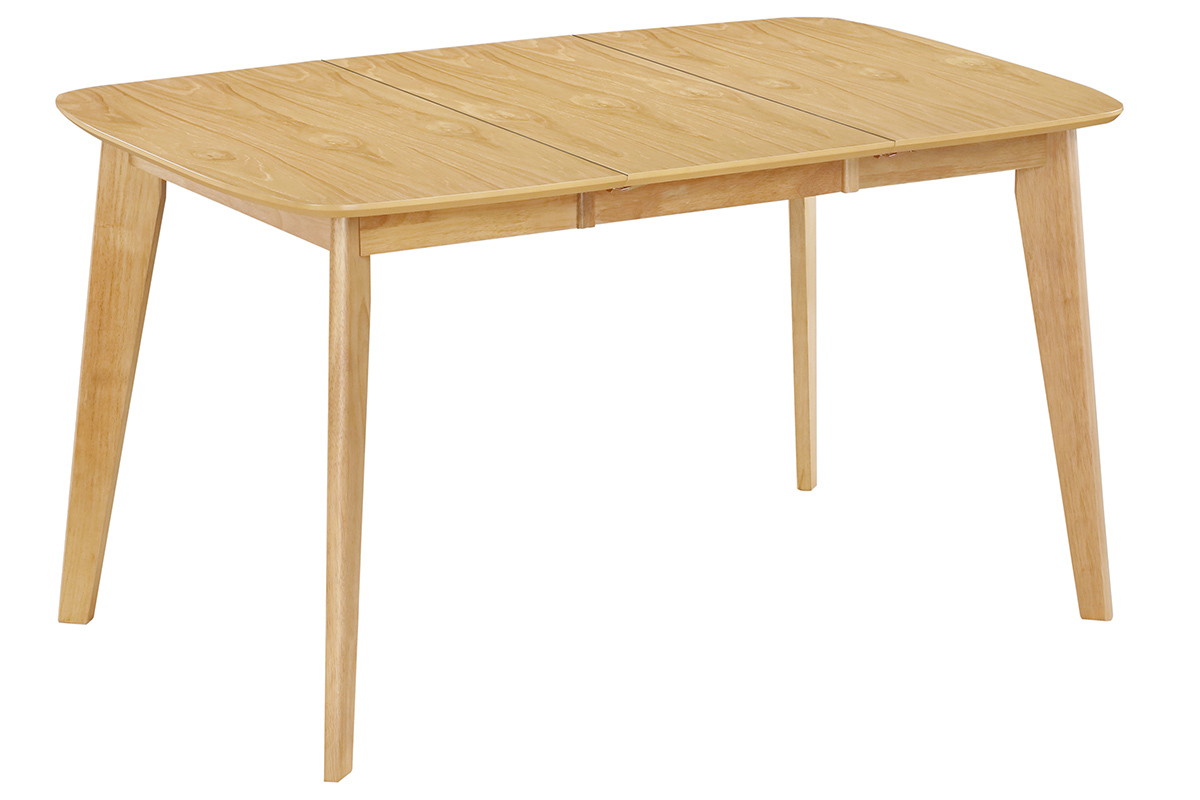 Tavolo da pranzo allungabile scandinavo quadrato in legno chiaro L90-130 LEENA